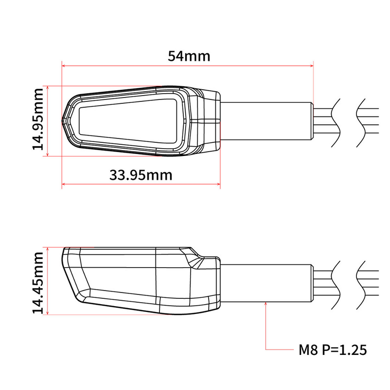 Zeta 634-0109 ZR46-0109 701 LED TURN SIGNALS W/TAILLIGHT BLK W/CLR LENS PR
