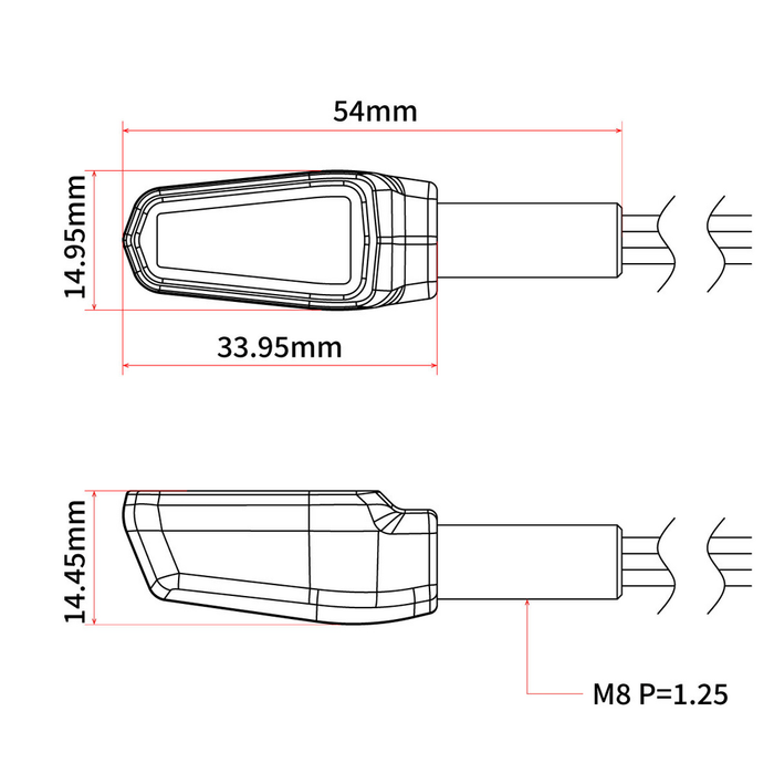 Zeta 634-0119 ZR46-0119 701 LED TURN SIGNALS BLACK W/CLEAR LENS PR