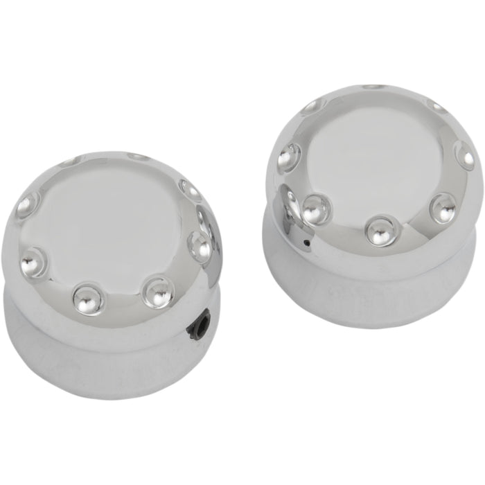 COVINGTONS 0214-0242 C0011-C Axle Cover - Axle Covers - Front - Dimpled - Chrome - Pair - '80-'06