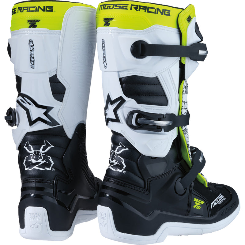 MOOSE OFFROAD Youth Tech 7S Boots Black/White/Yellow - US