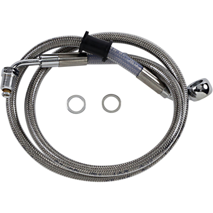 DRAG SPECIALTIES 1741-5816 Extended Length Stainless Steel Brake Line Brake Line - +8" - Stainless Steel - '18-'21 Softail