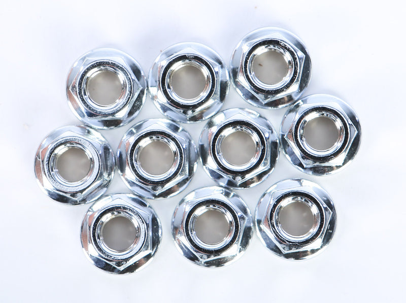 Gardner-Westcott Flange NUT Chrome 10/PK - 44549 For Harley Motorcycles 1985-2017