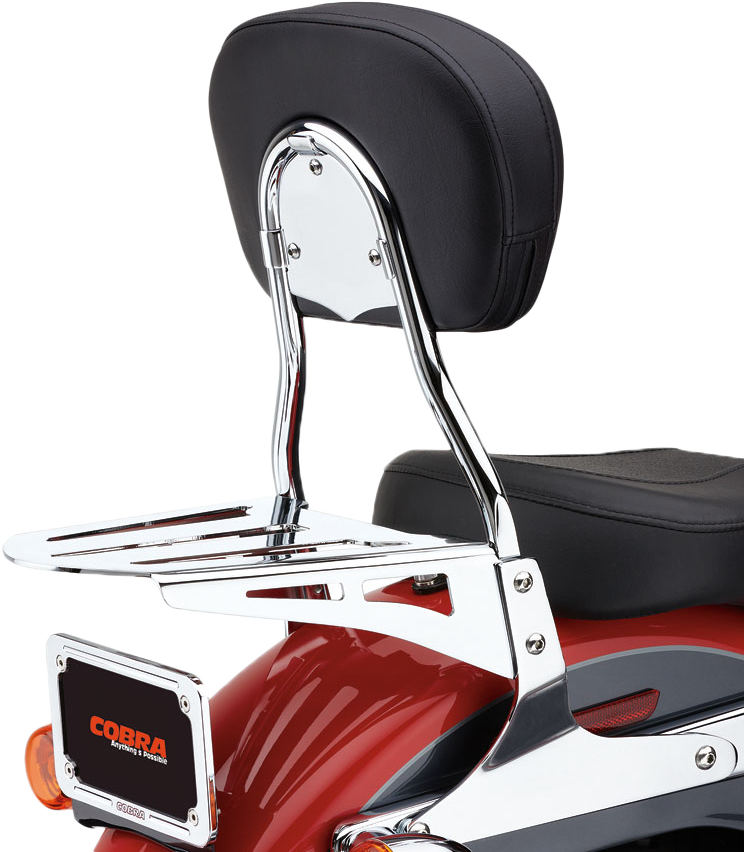 Cobra Short Sissy Bar Round Chrome Flst C N S SC - 602-1304 For Harley Softail 2006-2017