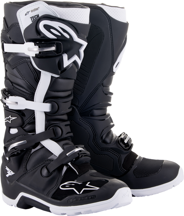 Alpinestars 482-29512 2012620-12-12 TECH 7 ENDURO DRYSTAR BOOTS BLACK/WHITE SZ 12