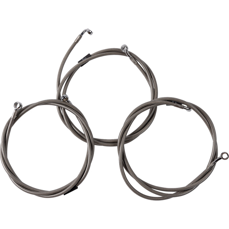 LA Choppers Brake Line Kit Chrome - LA-8059B08 For Harley Touring 2023-2026