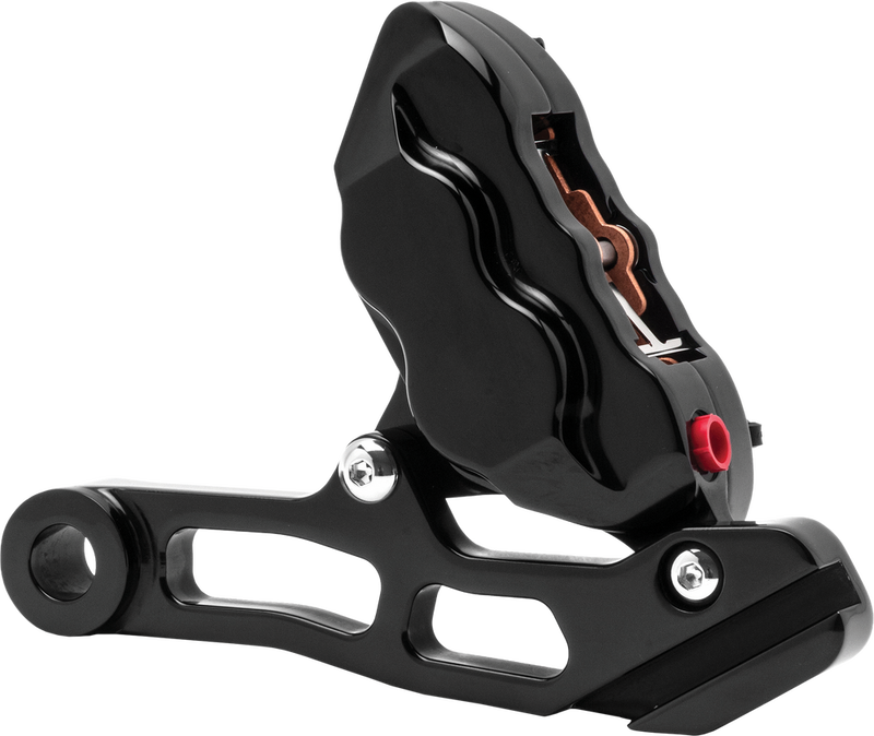 Hawg Halters Inc 4 Pist Rear Caliper Kit Black ST - RKSTAB500 For Harley Softail 1987-1999