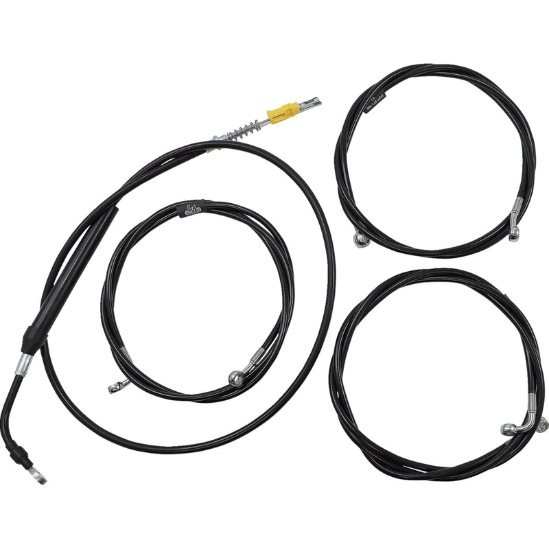 LA Choppers Standard Black Vinyl Handlebar Cable Brake Line Kit — Ape Hanger 18"-20" Ape Hangers - LA-8058KT-19B For Harley Touring 2021-2022