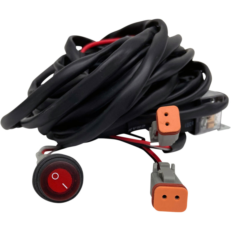 RIVCO PRODUCTS 2050-0407 UTV20 Round Lighted On/Off Switch Wiring Harness Wiring Harness 2 Light - 2-Pin