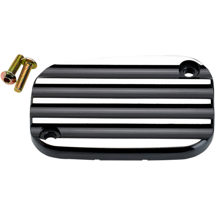 JOKER MACHINE 0610-0843 08-002B Front Brake Master Cylinder Cover — Finned - Black