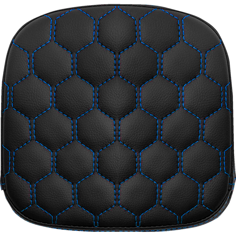 SADDLEMEN 0822-0574 040749BLU Honeycomb Sissy Bar Pad Sissy Bar Pad - Honeycomb - Blue Stitching