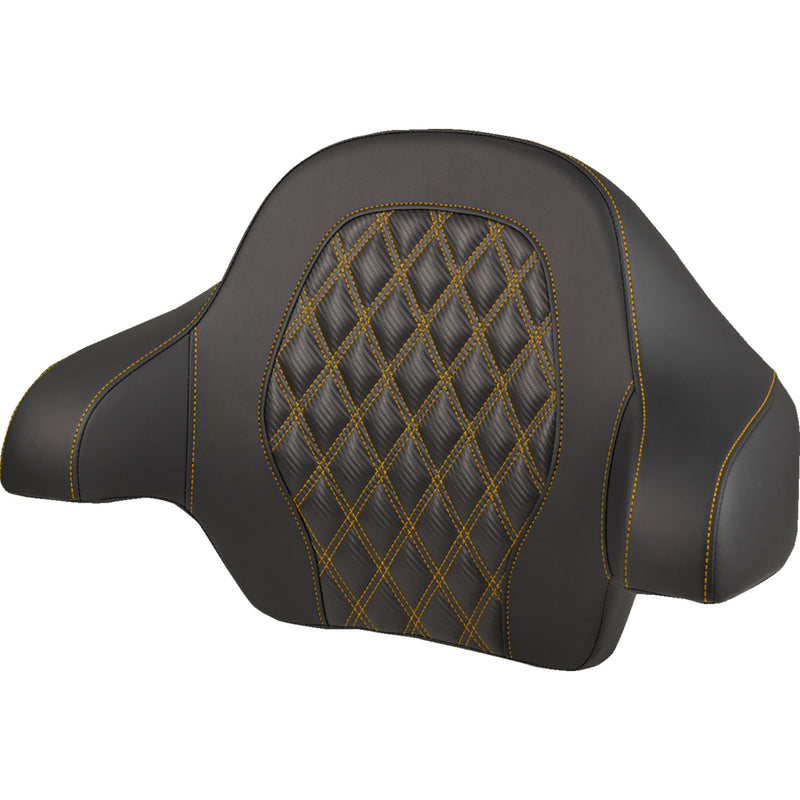 SADDLEMEN 0822-0706 814-07-20707 Tour Pak® Backrest Pad Tour-Pak® Backrest Pad - Lattice Stitch - Gold Stitch - FL '14-'25
