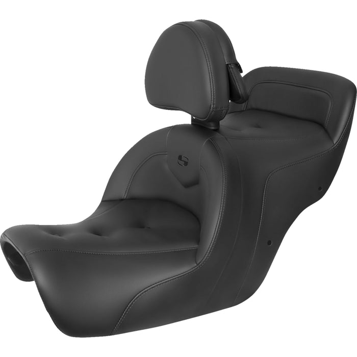 SADDLEMEN 0810-2366 H88-07-181BR Roadsofa™ Pillow Top Seat - With Backrest - Pillow Top - Black