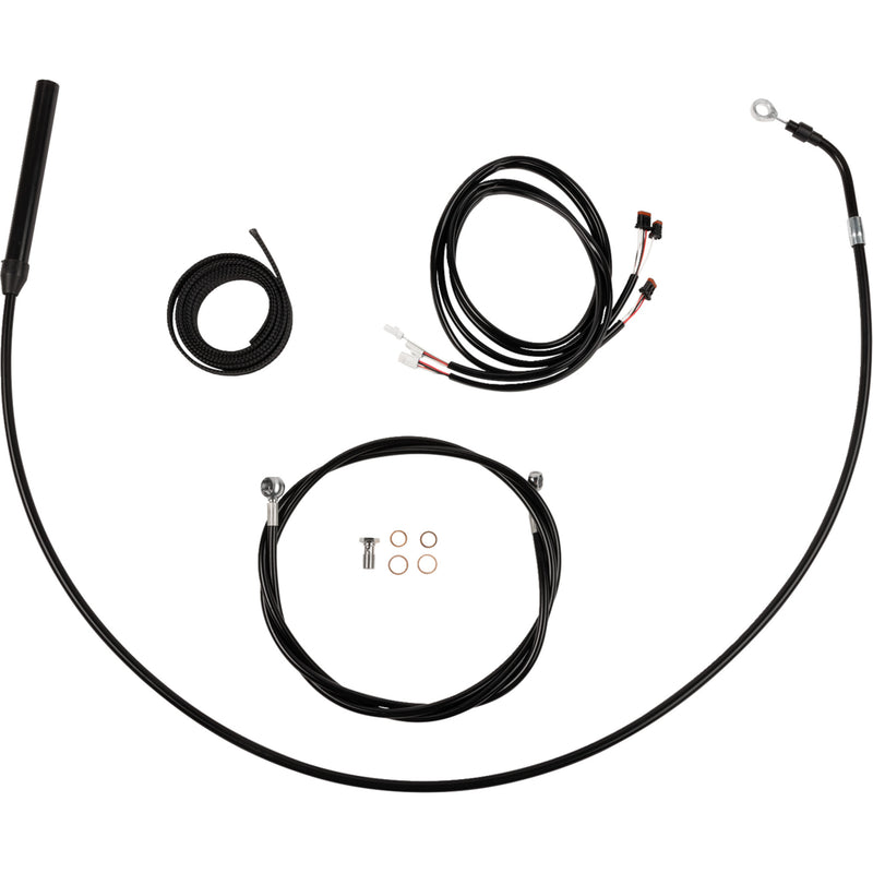 LA Choppers Complete Plug-And-Play Cable Kit Upper 15" 17" Handlebars Black - LA-8062KT3-16B For Harley Touring 2021-2022