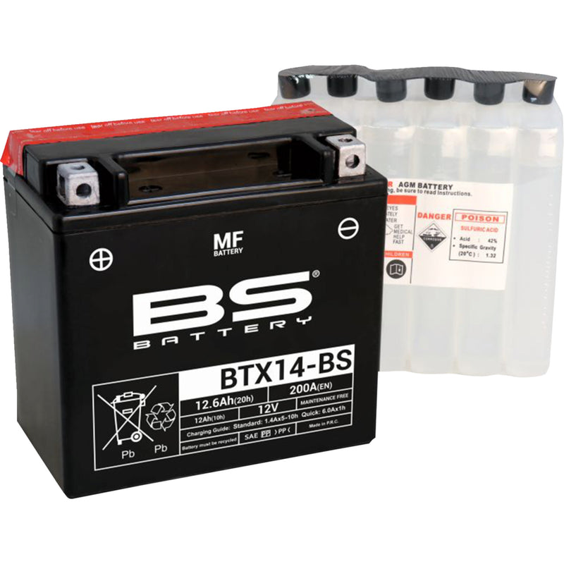 Bs Battery BTX Battery - 300604 For BMW Motorcycles 2003-2026 | Triumph Motorcycles 2010-2023 | Moto Guzzi Motorcycles 2010-2023