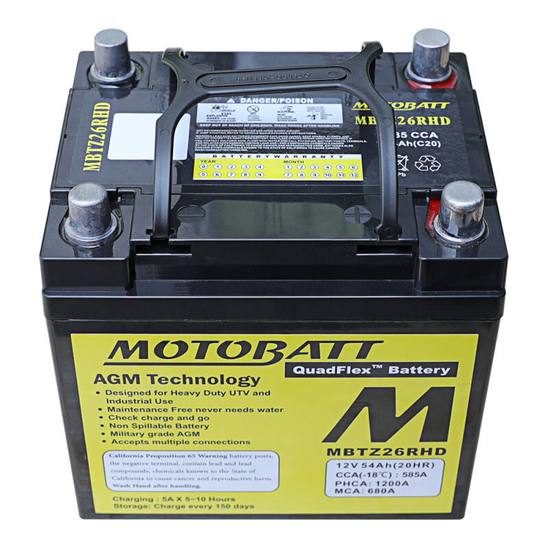 Motobatt 491-1030 MBTZ26RHD BATTERY MBTZ26RHD SEALED FACTORY ACTIVATED