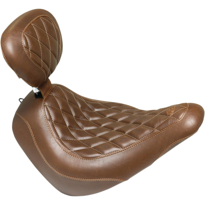 MUSTANG 0802-1245 83040 Wide Tripper™ Solo Seat - with Backrest - Diamond - Brown