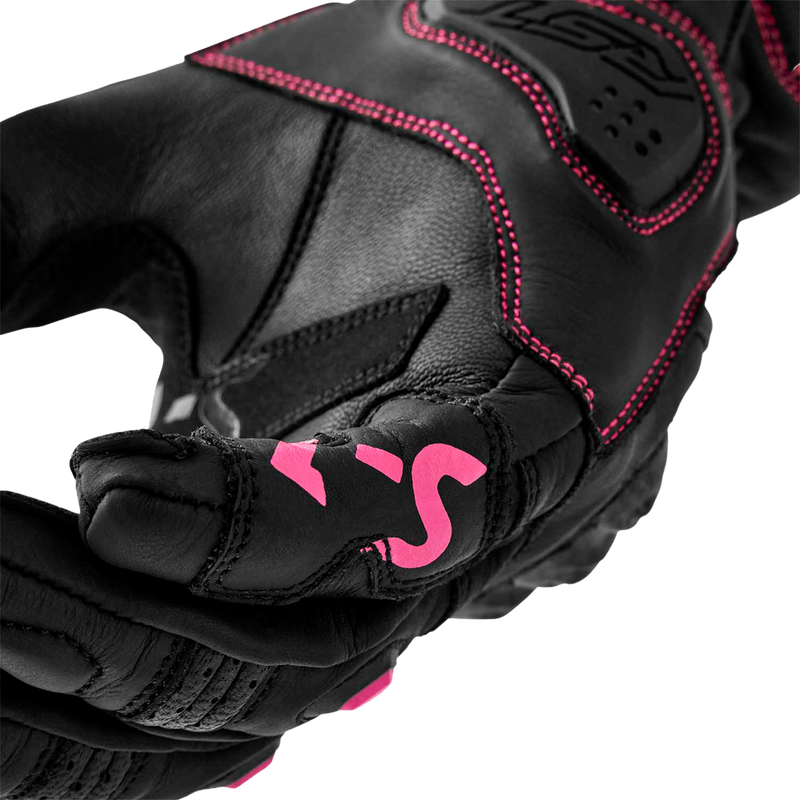Rst 556-3653109 103653PNK-09 WOMENS S1 GLOVE BLACK/PINK LEATHER XL