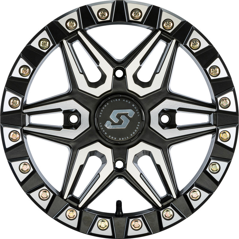 Sedona Split 6 Bdlk Wheel 15X6 4/137 5+1 (+38MM) Black Machined - A72M-56037+38S For Can-Am UTVs 2011-2020 | Honda Talon 2019-2020
