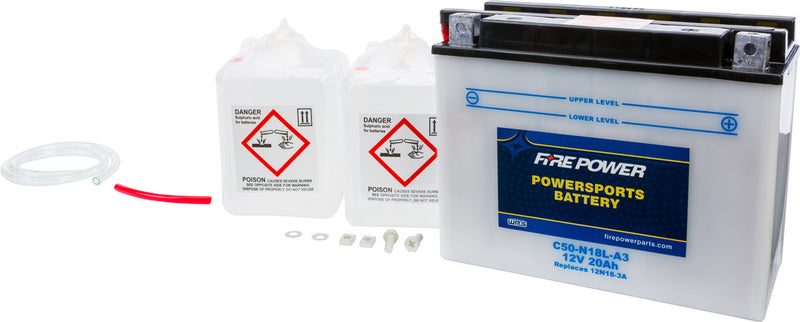 Fire Power Battery W Acid 12V Heavy Duty - C50-N18L-A3 Honda Gold / GL1500E / GL1500A / GL1500I 1988-2000