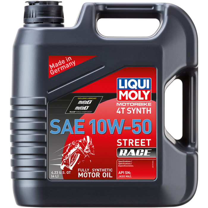 LIQUI MOLY 3601-0671 20068 Street Race Synthetic 4T Engine Oil Street Race Synthetic 4T Oil - 10W-50 - 4L