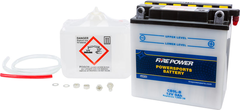 Fire Power Battery W Acid 12V Heavy Duty - CB9L-B Honda CMX250C Rebel 1985-1987