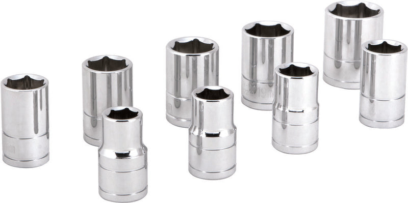 Performance Tool 117-1059 W32202 9 PC 1/2" MET SOCKET SET SHALLOW