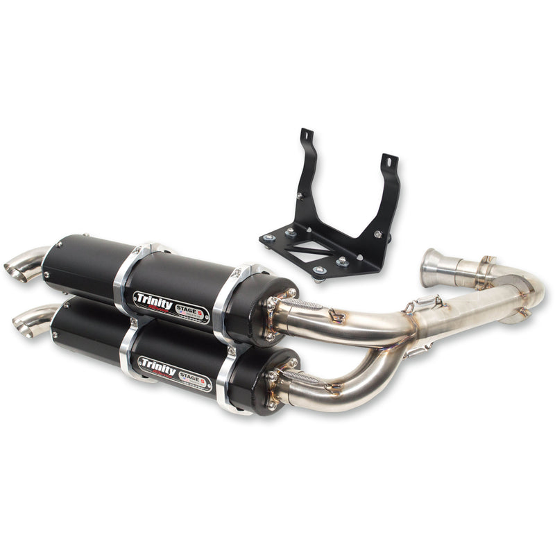 Trinity Racing Stage 5 1-Into-2 Exhaust System - TR-4161D-BK Can-Am Maverick 2017-2023
