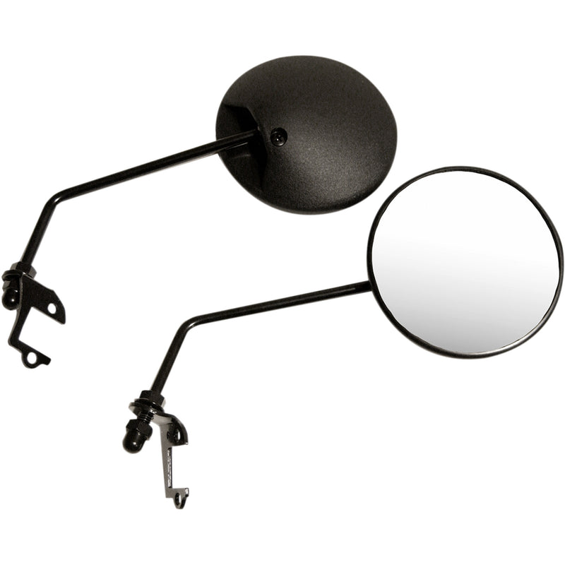 Emgo True Vision Universal Enduro Mirrors Enduro Side View Round Black Left Right Pair - 20-64503
