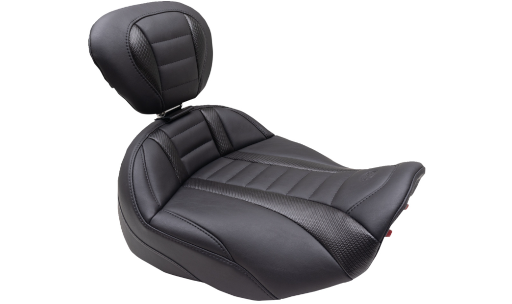 MUSTANG 0801-1675 89401 Deluxe Touring Solo Seat Black Stitch - FLT/FLH '23-'24