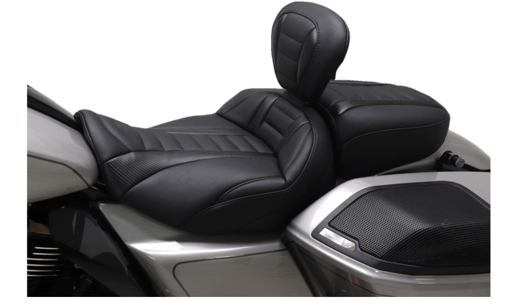 MUSTANG 0801-1675 89401 Deluxe Touring Solo Seat Black Stitch - FLT/FLH '23-'24