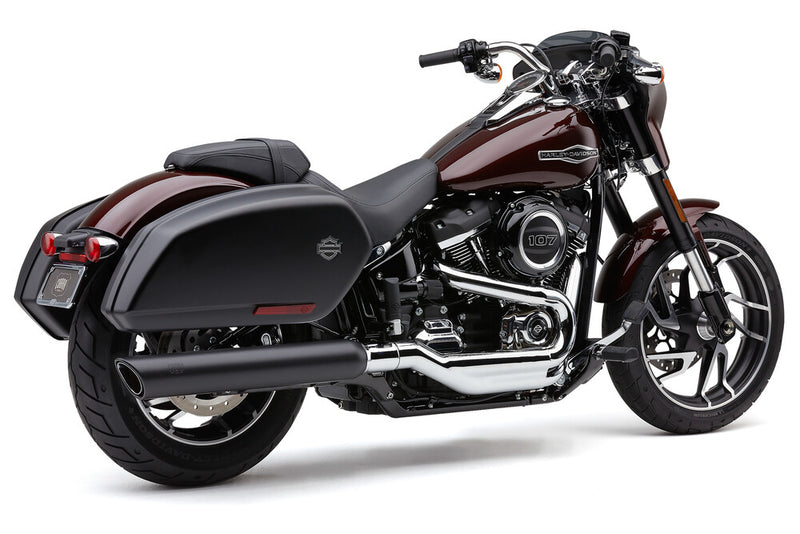 Cobra 909-Twins 4" Slip-ONS Black Flsb - 6520B For Harley Softail Sport Glide 2018-2021