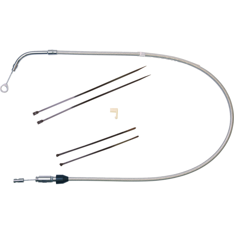 Magnum Shielding Polished Stainless Quick Connect Upper Clutch Cable 45" - 52356HE For Harley Touring 2021-2024