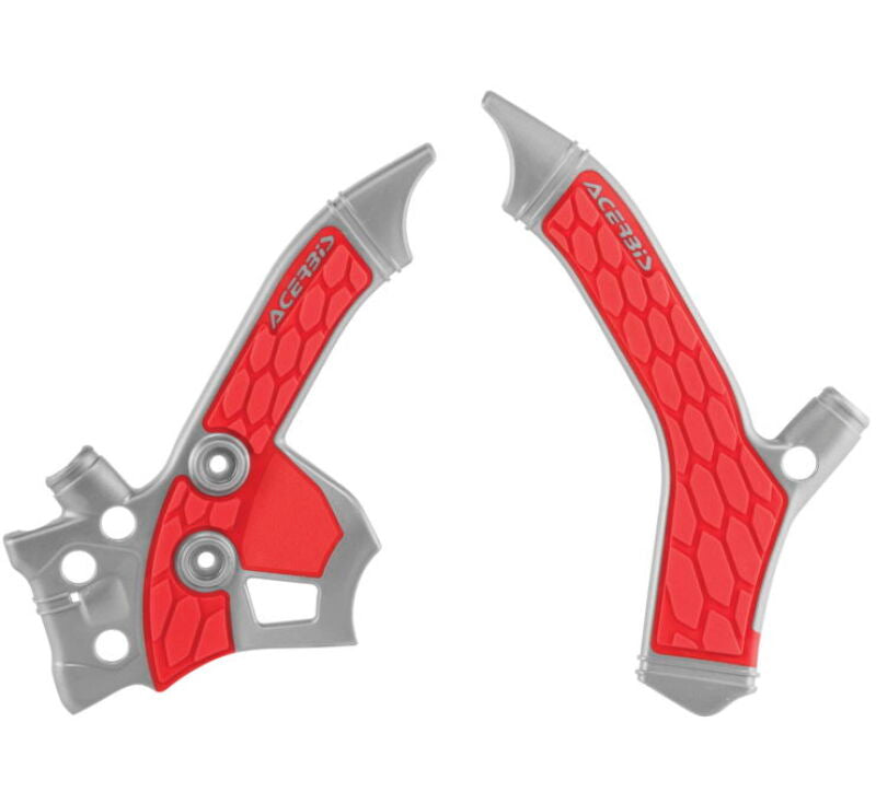 Acerbis 2726851418 13-20 Honda CRF250L Frame Guards- X-grip - Silver/red - Photo - Primary