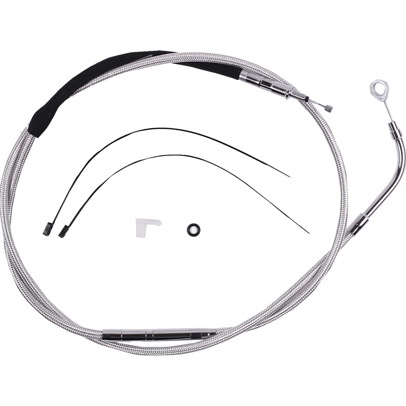 Magnum Shielding High-Efficiency Polished Stainless Clutch Cable 67-3/4" - 52362HE For Harley Touring 2021-2024