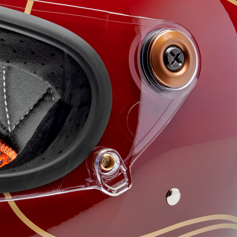 BILTWELL Gringo S Helmet Flames - Gloss Garnet Red