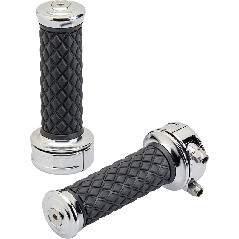BILTWELL 0630-3073 6606-105-01 Alumicore Grips Grips - Alumicore - Custom - Chrome