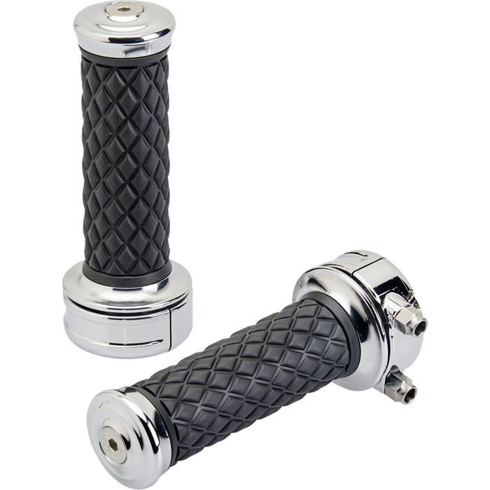 BILTWELL 0630-3073 6606-105-01 Alumicore Grips Grips - Alumicore - Custom - Chrome