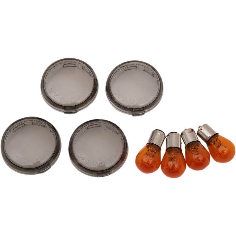Drag Specialties Smoked Turn Signal Lens Kits For Harley Motorcycles 1999-2023