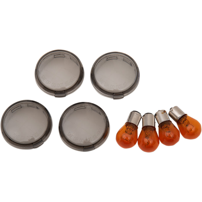DRAG SPECIALTIES 0906-6316 Smoked Turn Signal Lens Kits Smoked Bullet Lens Kit - '00-'23