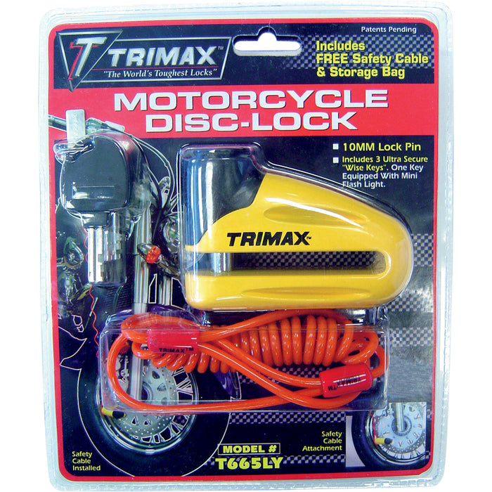 TRIMAX 4010-0183 T665LY Rotor/Disc Lock Disc Lock - Yellow - 10mm