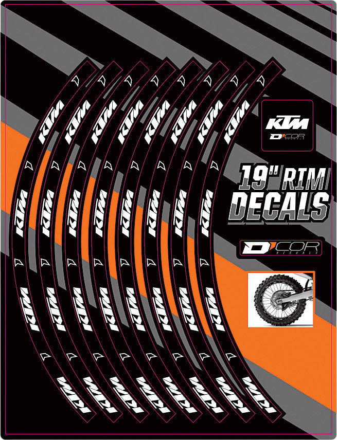 D-cor 862-9005 40-80-203 RIM DECALS 19" KTM LOGO REAR