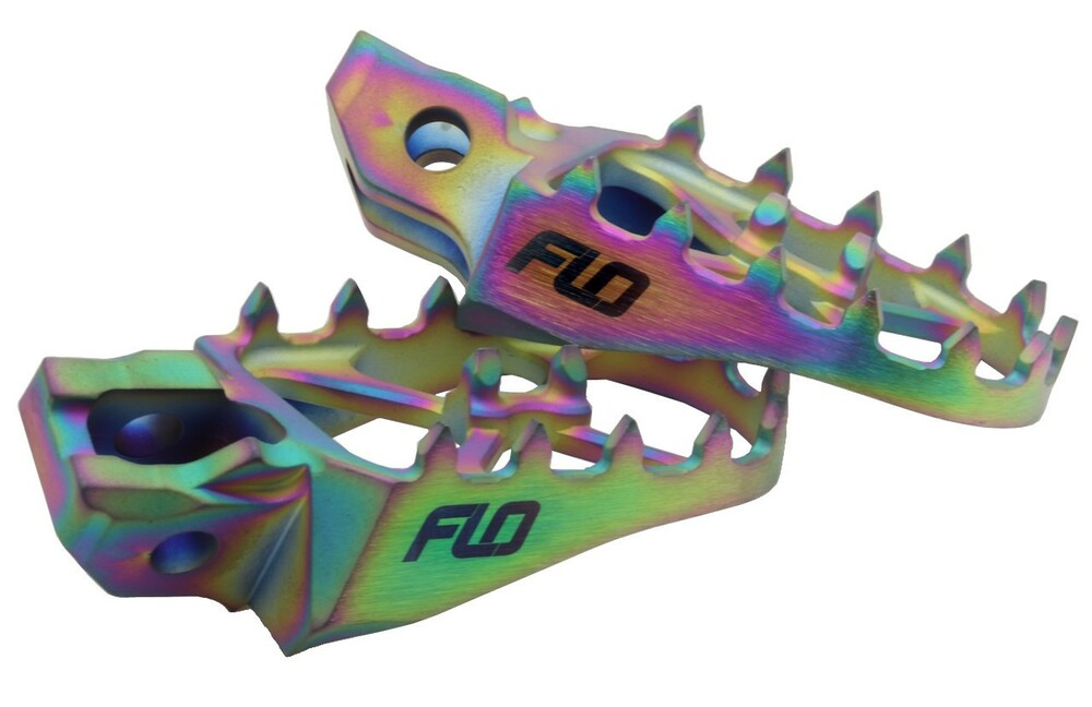 Flo Motorsports 122-8026T TI-795-2JET TITANIUM FOOT PEGS JET FUEL GAS/HUS/KTM
