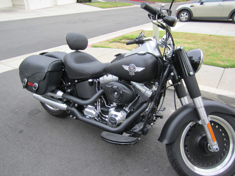 Mustang Motorcycle 79530 Mustang 06-17 Harley Softail Wide Tire (200mm) Wide Touring Solo Seat W/driver Backrest - Black - Photo - Primary