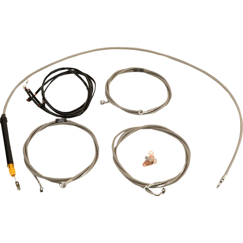 LA Choppers Complete Plug-And-Play Cable Kit 18" 20" Handlebars Stainless - LA-8059KT3-19 For Harley Touring 2023-2026