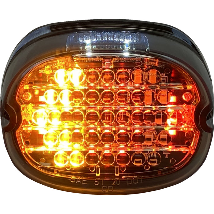 CUSTOM DYNAMICS 2010-1445 CD-INT-TL-W-S Low Profile LED Taillight with Integrated Auxiliary Turn Signals - Taillight w/ Integrated Turn Signal - Top Window - Smoked Lens