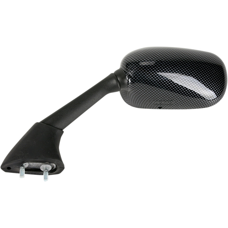 EMGO 0640-0514 20-37444 Carbon Fiber Mirror Mirror - Side View - Black/Carbon Fiber - Rectangle - Left - Yamaha