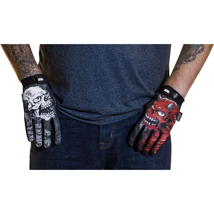 LETHAL THREAT 3301-4691 GL15021XXL Good N Evil Skulls Gloves black - 2xl