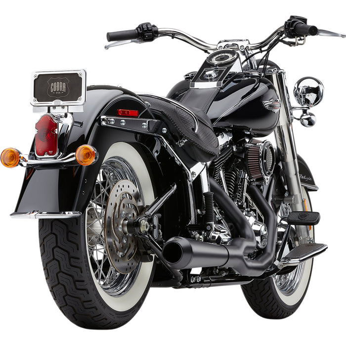 COBRA 1800-2285 6483B El Diablo 2:1 Exhaust System - Black - '12-'17 Softail