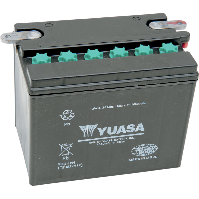 Yuasa Conventional Battery - YUAM22H12TWN For Harley Electra Glide / Touring / Sportster 1965-1984