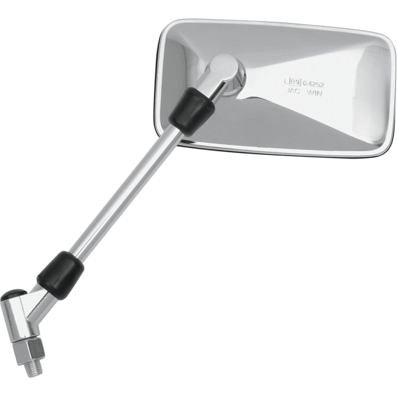 PARTS UNLIMITED 0640-0344 Universal Chrome Mirror — Rectangle Mirror - Side View - Rectangle - Chrome